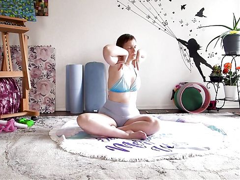 Goddess Aurora Willows Yoga Class in Booty Shorts